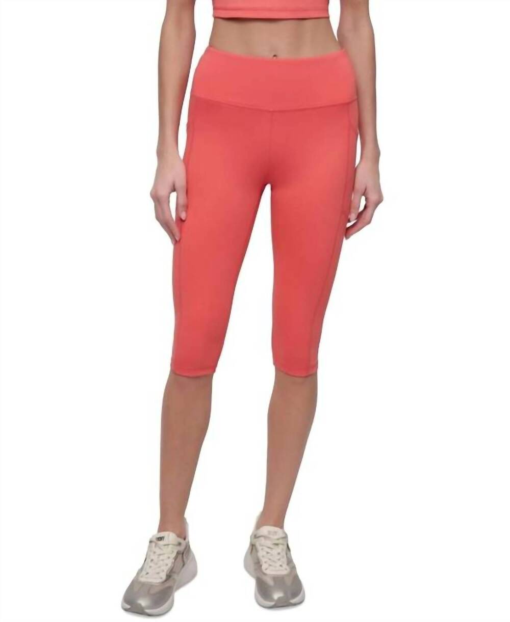 NEW DKNY balance compression capri pant in coral crush